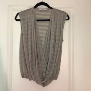 Robert Rodriguez open front striped burn out top